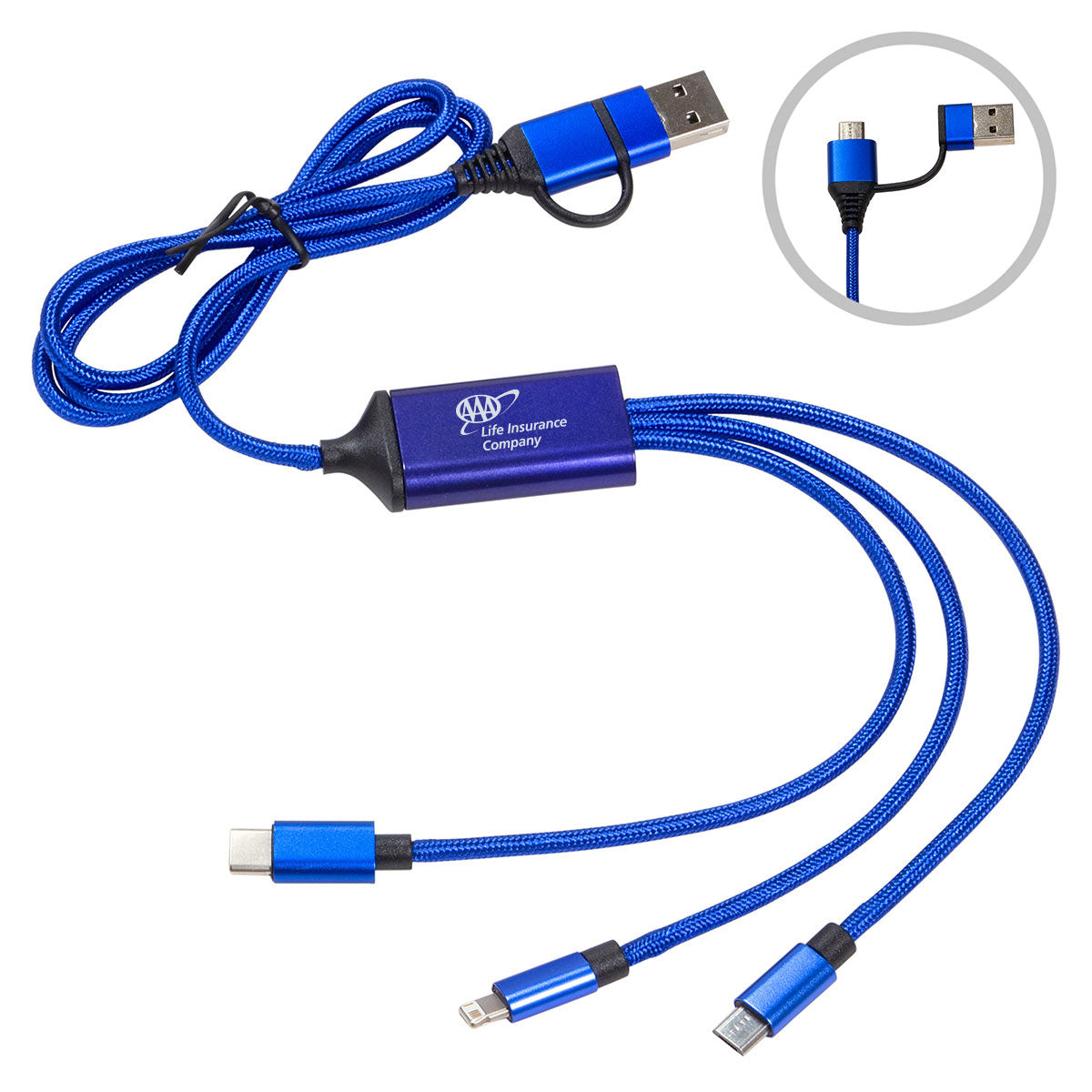 Light up 3-in-1 charging cable