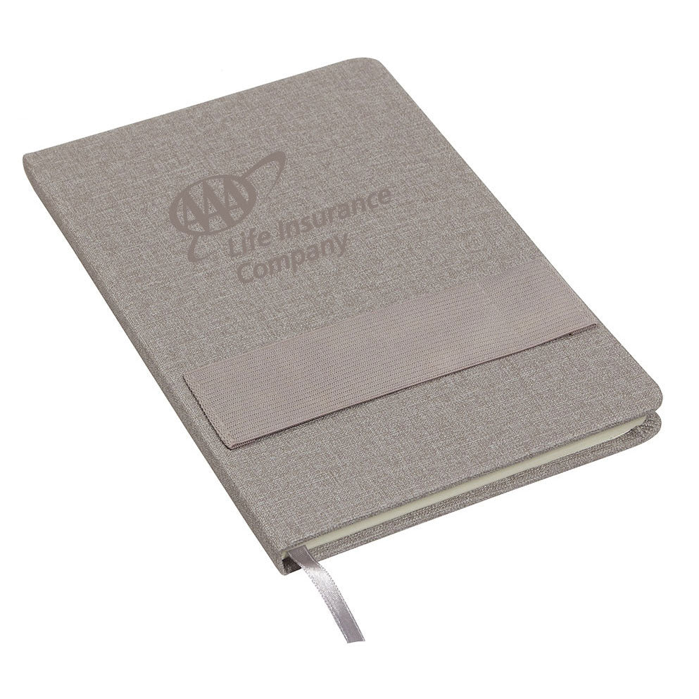 5 1/2" x 8 1/4" Textured journal with phone & pen holder
